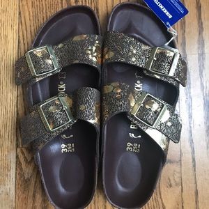 NWT Birkenstock Arizona Lux Spotted Metallic